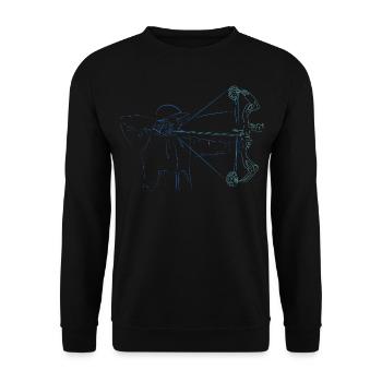 Bogenschütze Compound Bogen T-Shirt - Unisex Pullover - Schwarz - Vorne - Alina (178cm) & Michal (187cm)