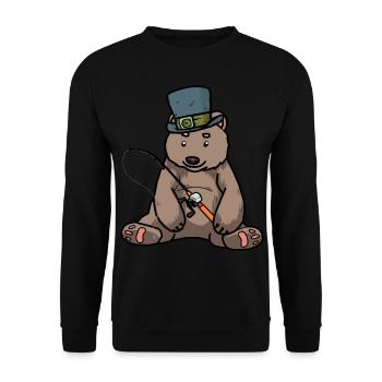 Brown Bear Grizzly Amgler canne à pêche - Sweat-shirt Unisexe - noir - Devant - Alina (178cm) & Michal (187cm)