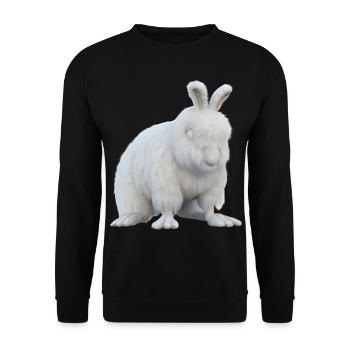 Lapin Angora moelleux - Sweat-shirt Unisexe - noir - Devant - Alina (178cm) & Michal (187cm)
