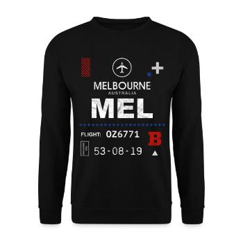 Melbourne airport tag - Unisex Sweatshirt - black - Front - Alina (178cm) & Michal (187cm)