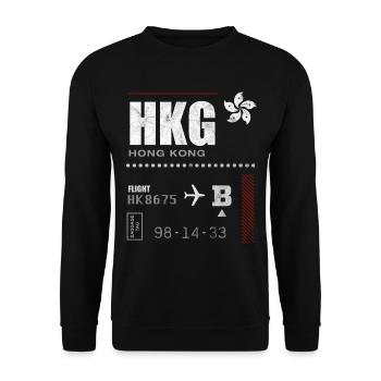 Hongkong-Flughafen-Tag - Unisex Pullover - Schwarz - Vorne - Alina (178cm) & Michal (187cm)