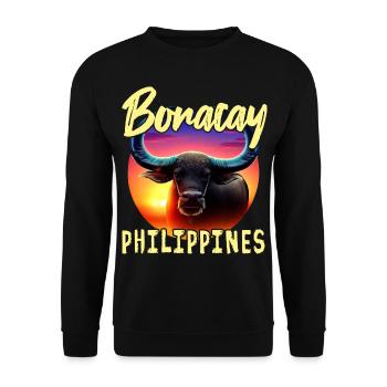 Boracay Philippines - Buffle d’eau - Sweat-shirt Unisexe - noir - Devant - Alina (178cm) & Michal (187cm)