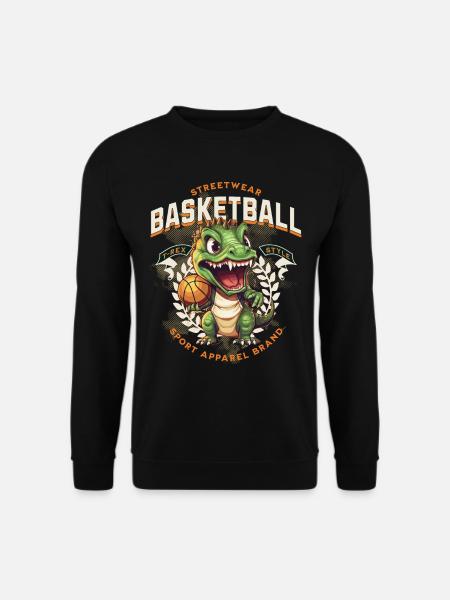 Basketball Dinosaurier T-Rex Basketballspieler - Unisex Pullover - Schwarz