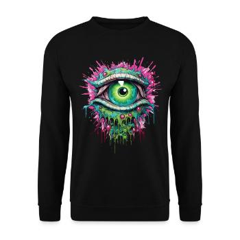 Zombie Eye Apocalypse Halloween Zombie Hunter - Unisex Sweatshirt - black - Front - Alina (178cm) & Michal (187cm)