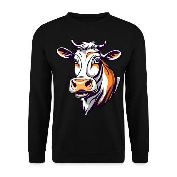 Cute Cow - Unisex Sweatshirt - black - Front - Alina (178cm) & Michal (187cm)