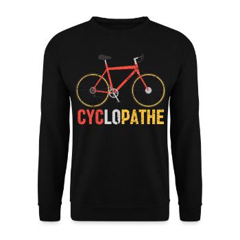 Cyclopathe humour vélo cadeau cyclisme cycliste - Sweat-shirt Unisexe - noir - Devant - Alina (178cm) & Michal (187cm)