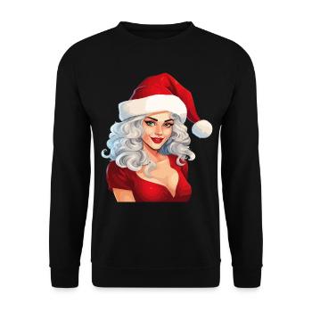 Père Noël Femme Sexy Noël Noël laid - Sweat-shirt Unisexe - noir - Devant - Alina (178cm) & Michal (187cm)