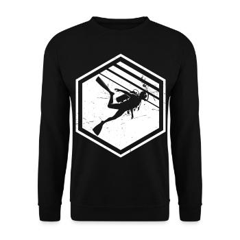 Plongée Femme Scuba Diver Plongée sous-marine - Sweat-shirt Unisexe - noir - Devant - Alina (178cm) & Michal (187cm)