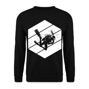 Scuba Diver Diver Men's Diver Free Dive - Unisex Sweatshirt - black - Front - Alina (178cm) & Michal (187cm)