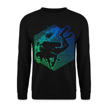 Diver Diving Scuba Diver Scuba Diving - Unisex Sweatshirt - black - Front - Alina (178cm) & Michal (187cm)