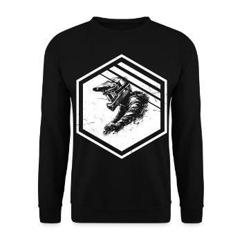 Herren Radsport Mountainbike Radfahrer Mountainbik - Unisex Pullover - Schwarz - Vorne - Alina (178cm) & Michal (187cm)