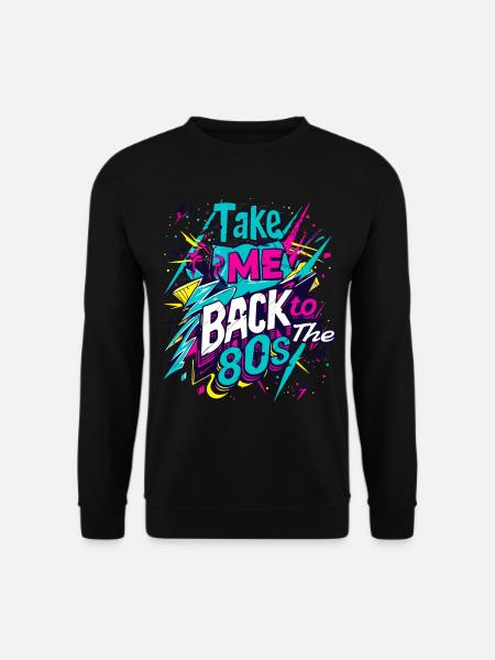 80s 80er Jahre Musik Bunt Party Karneval Kostüm - Unisex Pullover - Schwarz