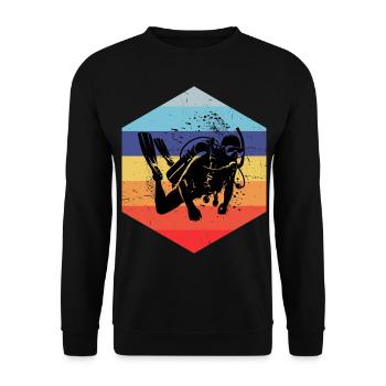 Free Dive Men's Diving Scuba Diver Diving - Unisex Sweatshirt - black - Front - Alina (178cm) & Michal (187cm)