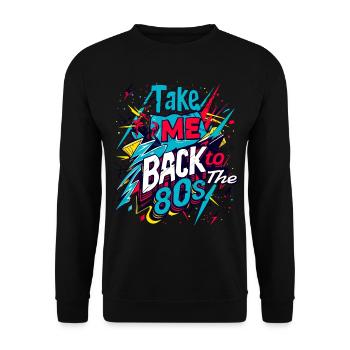 80s 80s Music Colorful Party Carnival Costume - Unisex Sweatshirt - black - Front - Alina (178cm) & Michal (187cm)