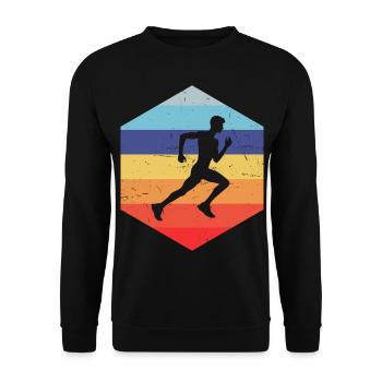Race Running Femme Running Fitness Jogging - Sweat-shirt Unisexe - noir - Devant - Alina (178cm) & Michal (187cm)