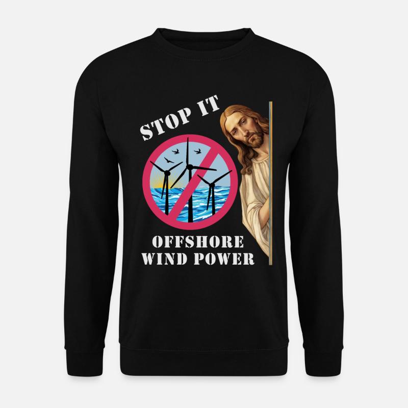 Offshore Windkraft Stopp - Unisex Pullover - Schwarz