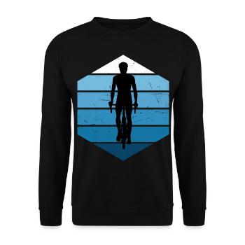 Herren Damen Bike Velo Radfahren Radfahrer - Unisex Pullover - Schwarz - Vorne - Alina (178cm) & Michal (187cm)