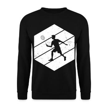 Squash Badminton players Women Badminton - Unisex Sweatshirt - black - Front - Alina (178cm) & Michal (187cm)