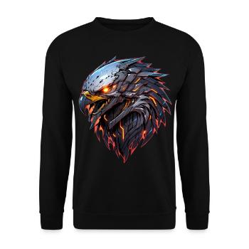 Adler, Adlerkopf - Unisex Pullover - Schwarz - Vorne - Alina (178cm) & Michal (187cm)