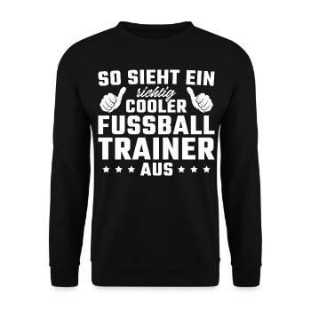 Cooler Fussball Trainer Bester Fußballtrainer - Unisex Pullover - Schwarz - Vorne - Alina (178cm) & Michal (187cm)