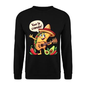 Taco Fiesta avec guitare et flair hispanique - Sweat-shirt Unisexe - noir - Devant - Alina (178cm) & Michal (187cm)