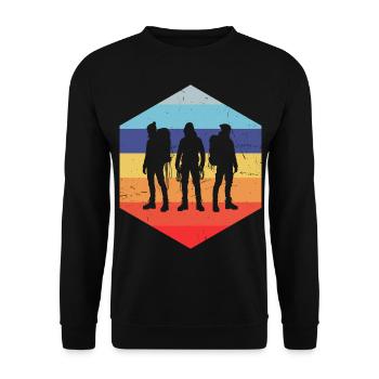 Boulder Climber Bouldering Men's Climbers - Unisex Sweatshirt - black - Front - Alina (178cm) & Michal (187cm)