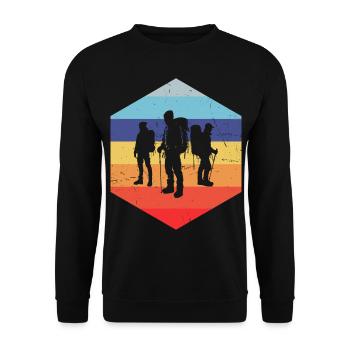 Boulder Bouldern Climbing Klettern Climber - Unisex Pullover - Schwarz - Vorne - Alina (178cm) & Michal (187cm)