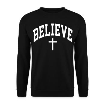 Believe - Unisex Sweatshirt - black - Front - Alina (178cm) & Michal (187cm)