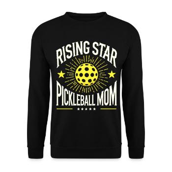 Rising Star Pickleball Mom - Unisex Sweatshirt - black - Front - Alina (178cm) & Michal (187cm)