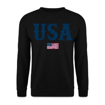 USA Flag - Unisex Sweatshirt - black - Front - Alina (178cm) & Michal (187cm)