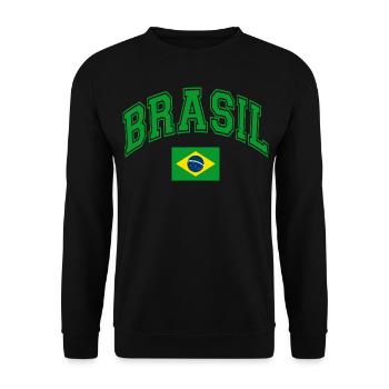 Brazil Flag - Unisex Sweatshirt - black - Front - Alina (178cm) & Michal (187cm)