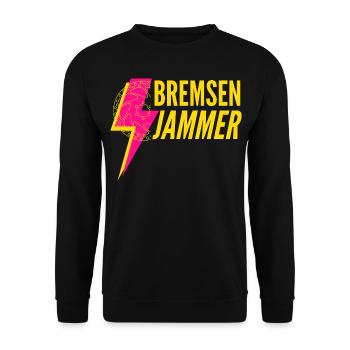 Bremsen Jammer – Klingt nach Arbeit! - Unisex Pullover - Schwarz - Vorne - Alina (178cm) & Michal (187cm)