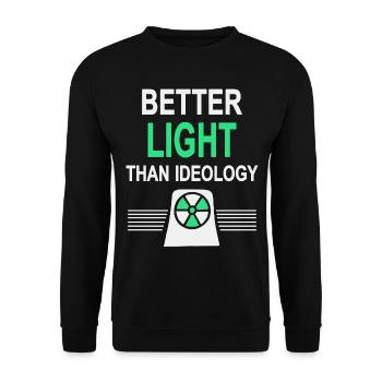 Lieber Licht als Ideologie - Ja zu Atomkraft - Unisex Pullover - Schwarz - Vorne - Alina (178cm) & Michal (187cm)