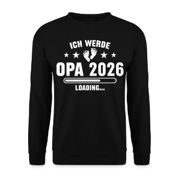 Ich werde Opa 2026 - Unisex Pullover - Schwarz - Vorne - Alina (178cm) & Michal (187cm)