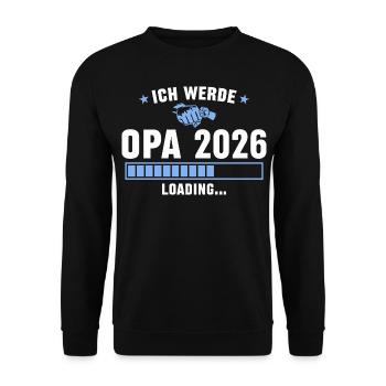 Opa 2026 Werdender Großvater - Unisex Pullover - Schwarz - Vorne - Alina (178cm) & Michal (187cm)