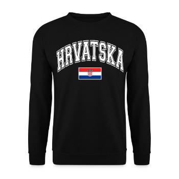 Croatia Flag - Unisex Sweatshirt - black - Front - Alina (178cm) & Michal (187cm)