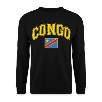 Congo Flag - Unisex Sweatshirt - black - Front - Alina (178cm) & Michal (187cm)