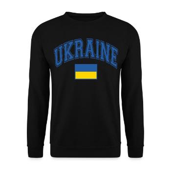 Ukraine Flag - Unisex Sweatshirt - black - Front - Alina (178cm) & Michal (187cm)