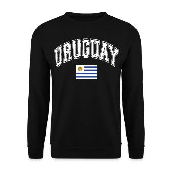 Uruguay Flag - Unisex Sweatshirt - black - Front - Alina (178cm) & Michal (187cm)