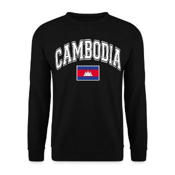 Cambodia Flag - Unisex Sweatshirt - black - Front - Alina (178cm) & Michal (187cm)