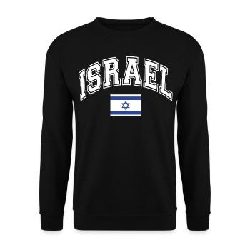 Israel Flagge - Unisex Pullover - Schwarz - Vorne - Alina (178cm) & Michal (187cm)