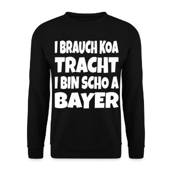 I brauch koa Tracht... - Unisex Pullover - Schwarz - Vorne - Alina (178cm) & Michal (187cm)