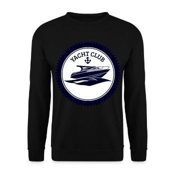 Yacht Club T-Shirt Sailing Gift Idea - Unisex Sweatshirt - black - Front - Alina (178cm) & Michal (187cm)