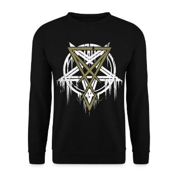 Pentagramme avec symbole Lucifer - Sweat-shirt Unisexe - noir - Devant - Alina (178cm) & Michal (187cm)