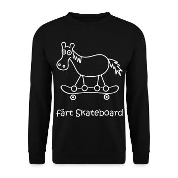 färt skateboard, skaten, Pferd mit Rädern, Skater - Unisex Pullover - Schwarz - Vorne - Alina (178cm) & Michal (187cm)