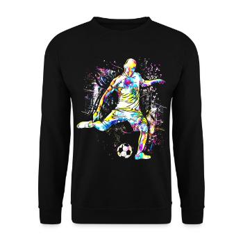 Football - Joueur de football Cristiano - Coloré - Sweat-shirt Unisexe - noir - Devant - Alina (178cm) & Michal (187cm)