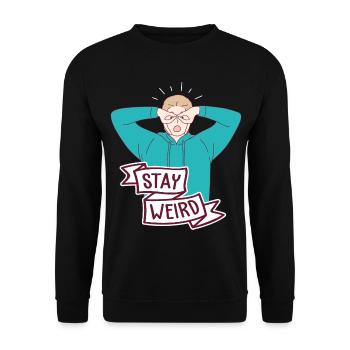 Stay Weird Sensibilisation autisme Différent TDAH - Sweat-shirt Unisexe - noir - Devant - Alina (178cm) & Michal (187cm)