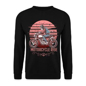 Motorradfahrer - Unisex Pullover - Schwarz - Vorne - Alina (178cm) & Michal (187cm)