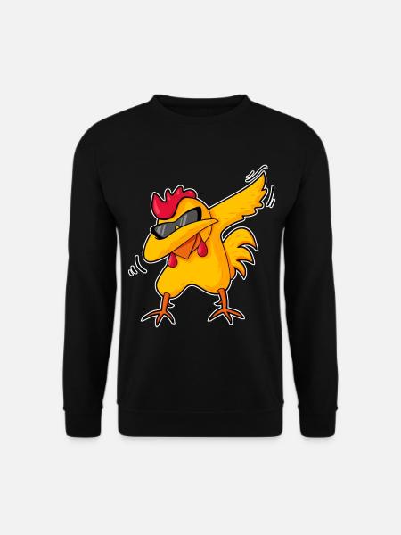 Funny Dabbing Chicken Cool Farm Animal Farm Humor - Unisex Sweatshirt - black