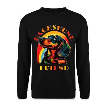 Dackel Der beste Freund - Unisex Pullover - Schwarz - Vorne - Alina (178cm) & Michal (187cm)
